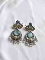 Load image into Gallery viewer, Green Stone Earrings
