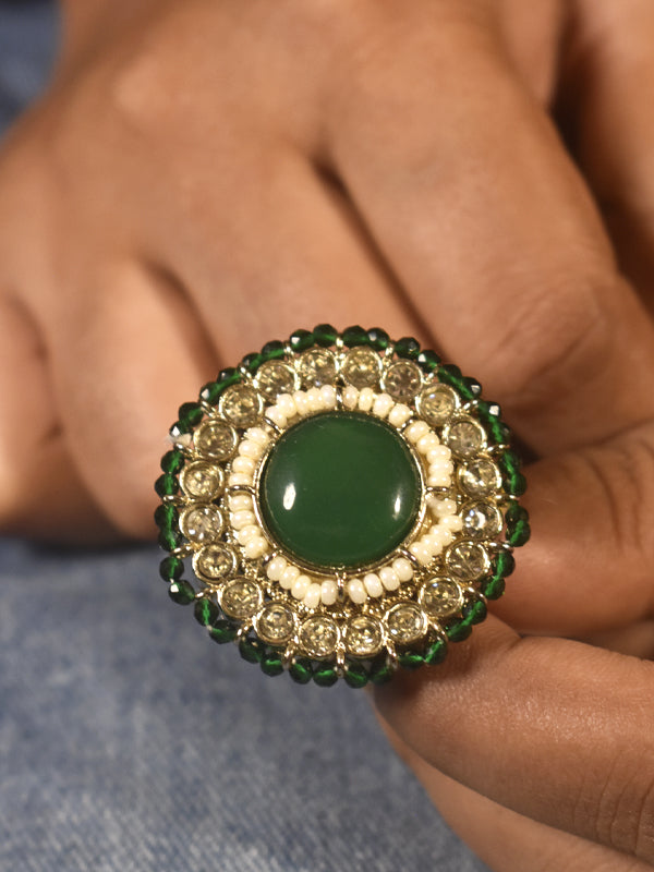 Green Stone Finger Ring