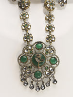Load image into Gallery viewer, Green Stone Necklace Set | Multi Kundan Necklace Set
