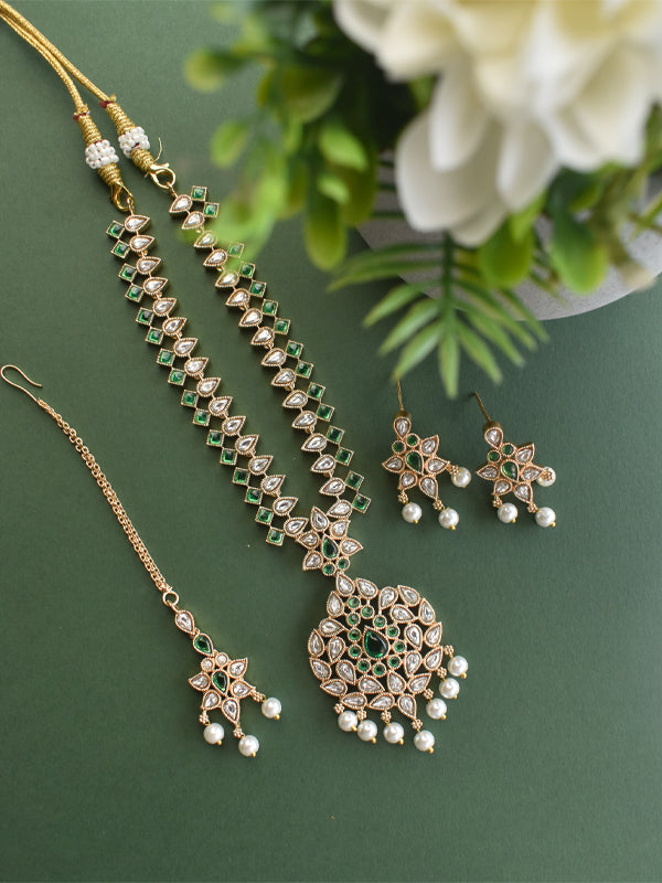 Green Stone Necklace Set