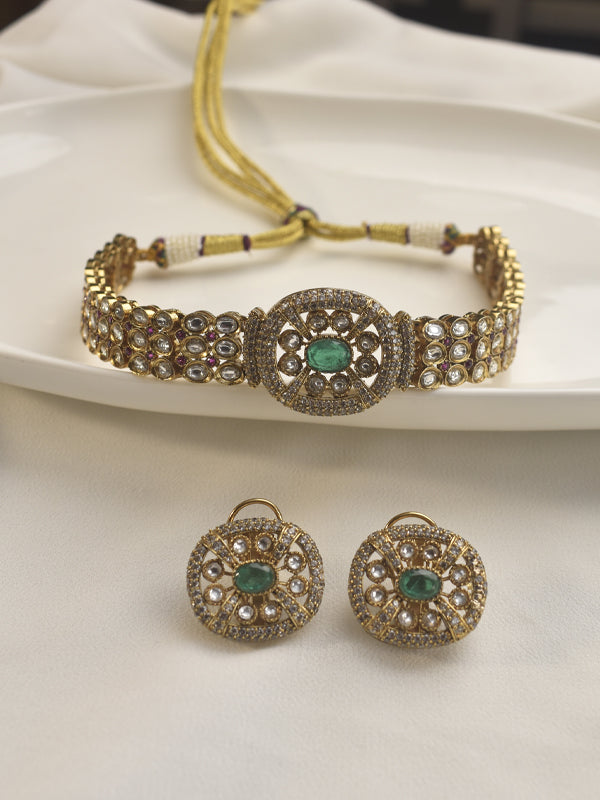 Green Choker Set | Kundan Choker Set