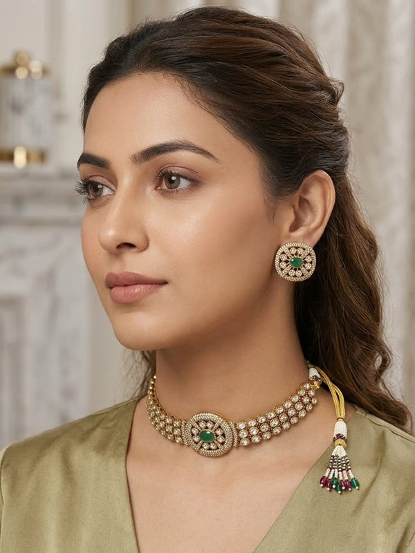 Green Choker Set | Kundan Choker