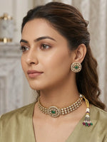 Load image into Gallery viewer, Green Choker Set | Kundan Choker
