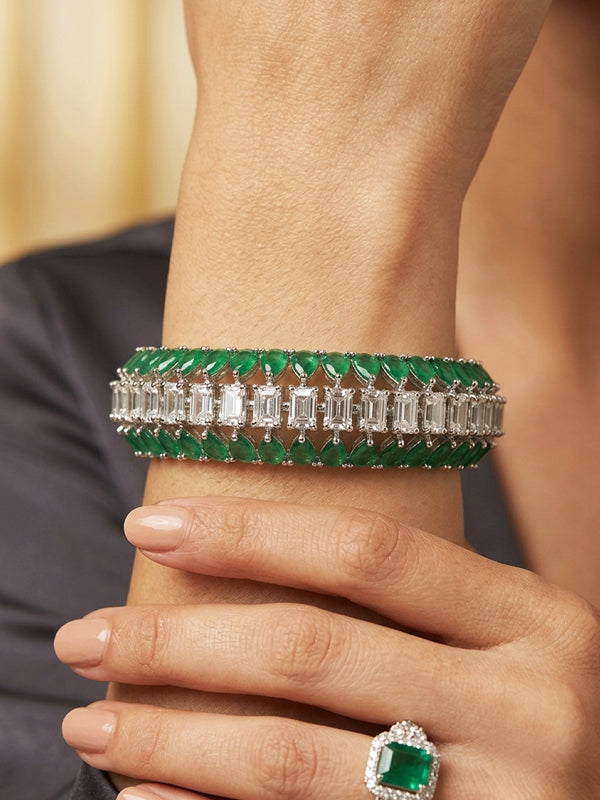 Green Stone Bracelet | Ad Stone Bangles
