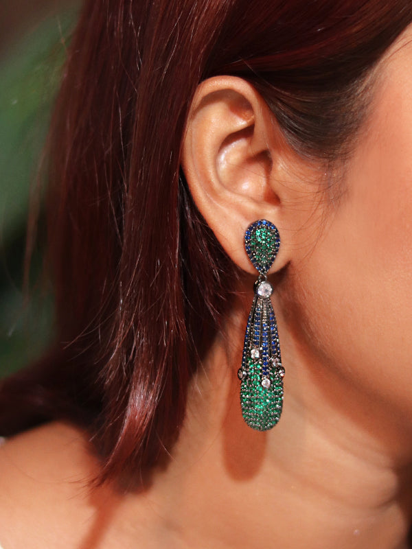 Green Stone Drop Earring  Green Dangle Earring