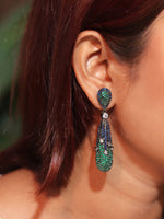 Load image into Gallery viewer, Green Stone Drop Earring  Green Dangle Earring
