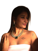 Load image into Gallery viewer, Green Stone Kundan Necklace 
