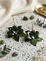 Load image into Gallery viewer, Green Leaf-Shaped Earrings
