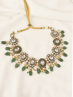 Load image into Gallery viewer, GreenandWhiteKundanNecklaceSet
