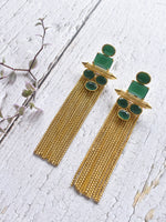 Load image into Gallery viewer, Green stone Earring

