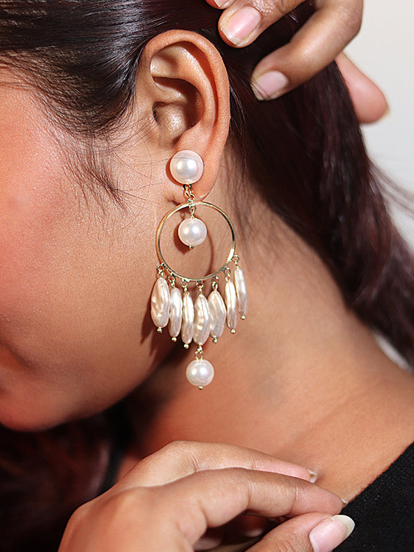 Hanging Pearl Earring | Stylish Pearl Earring