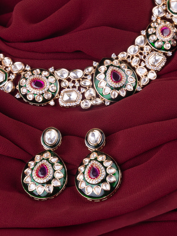 Heavy  Bridal Kundan Necklace Set
