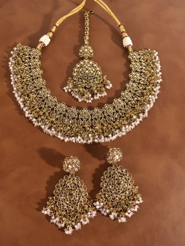 Mehandi Polish Necklace Set | Kundan Necklace Set
