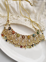 Load image into Gallery viewer, Kundan Necklace set with Multi Colour Stone 
