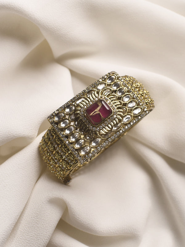 Multiple Kundan Bracelet | Red Stone Bracelet