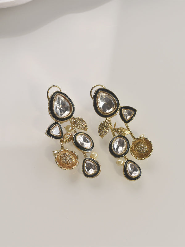 Stylish Kundan Necklace set | Golden Polish Necklace Set