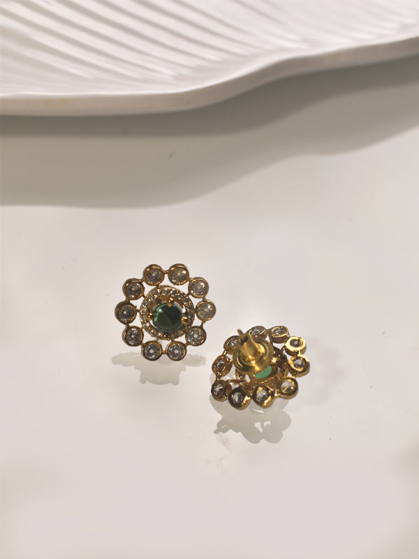 Big Red Stone Pendant | Kundan Necklace set