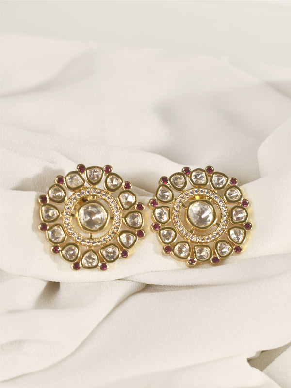 Kundan Earring with Red Stone