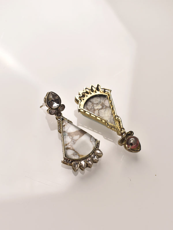 Big White Stone Earring  Beautiful Stone Earring