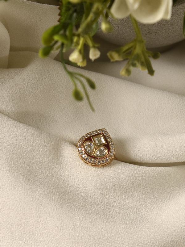 Kundan Finger Ring | Red Colour Finger Ring