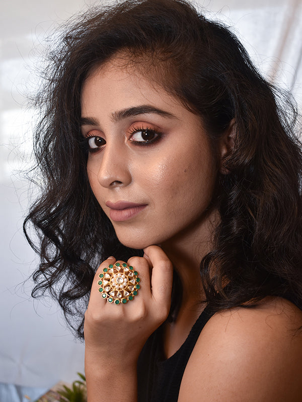 Kundan Finger Ring