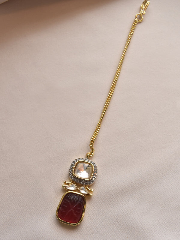 Red Beads Necklace | Kundan Necklace Set