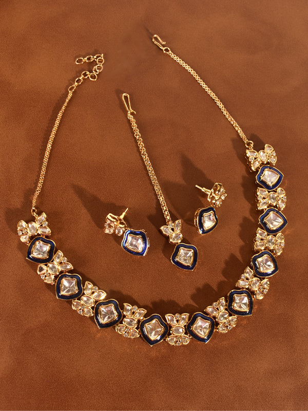 Blue Necklace Set | Kundan Necklace Set