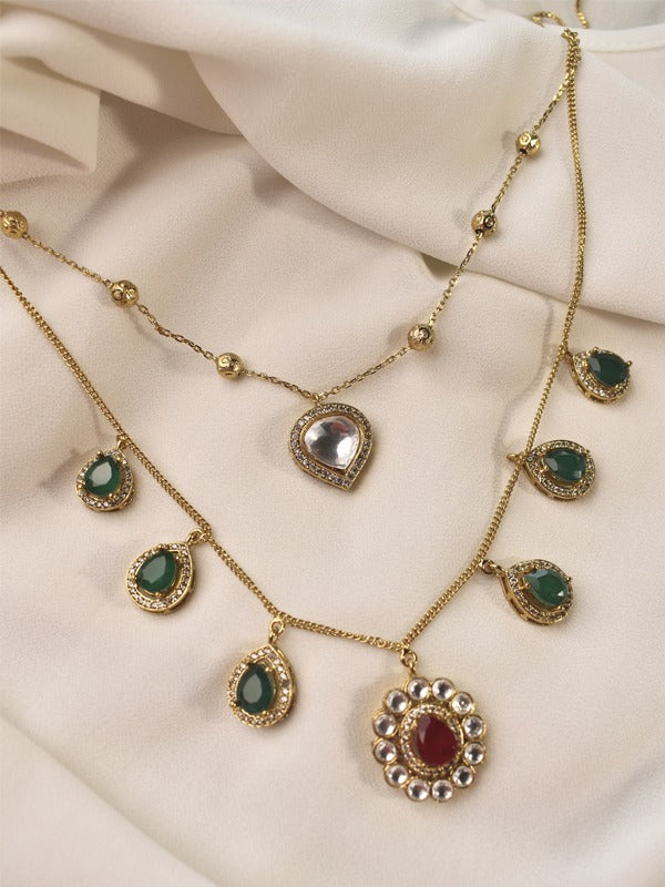 Double Layer Necklace Set | Kundan Necklace