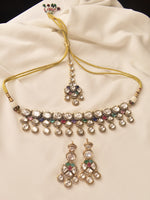 Load image into Gallery viewer, Multi Colour Choker | Kundan Necklace
