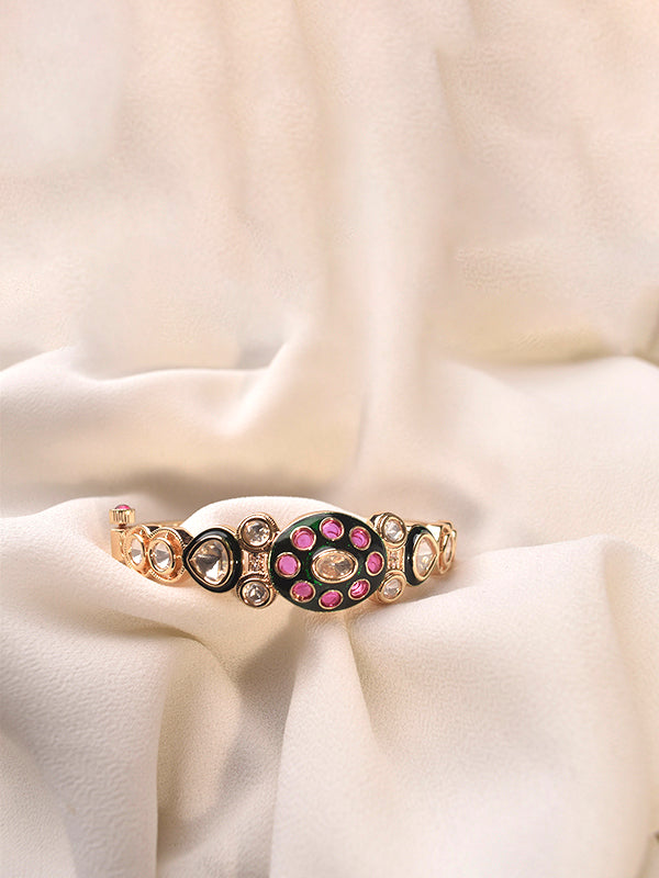 Kundan Bracelet with Pink Gemstones 