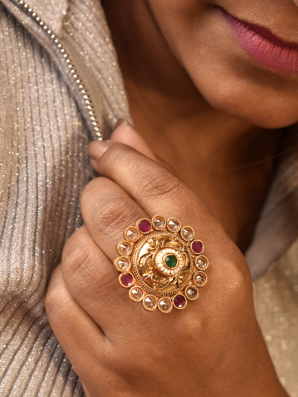 Kundan Finger Ring