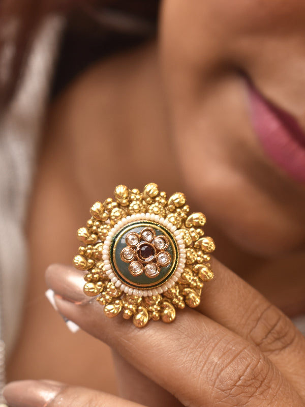 Kundan Finger Ring