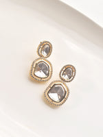 Load image into Gallery viewer, Kundan Stud | Golden Polish Earrings
