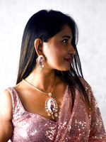 Load image into Gallery viewer, Kundan Style Pearl Bird Drop Pendant | Stylish Pendant Necklace Set
