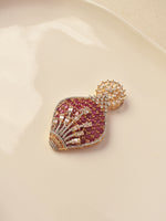 Load image into Gallery viewer, Large Shield-Shaped Deep Pinkish Pendant Set
