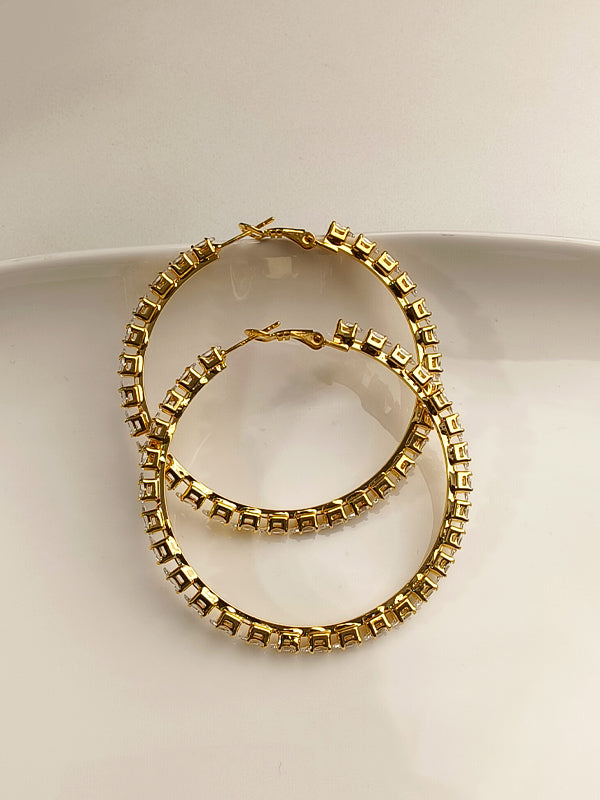 Large Single Row Crystal Tennis Hoops