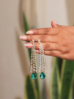 Load image into Gallery viewer, pair of earrings with green drops 

