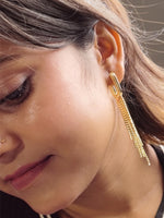 Load image into Gallery viewer, Long Anti tarnish Earring | Golden polish Earrings
