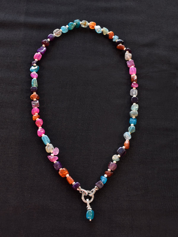 Multi Colour Beds Pendant | Long Beads Necklace