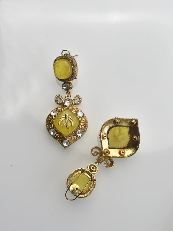 yellow Stone Earrings | Long Earrings