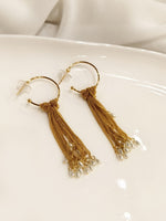 Load image into Gallery viewer, Long Chain Tassel Earrings 
