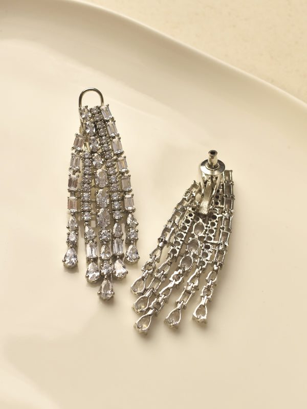 Long earrings white stone earrings