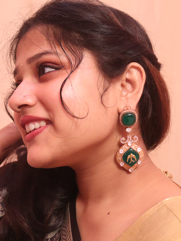 Kundan Earrings | Green Earrings