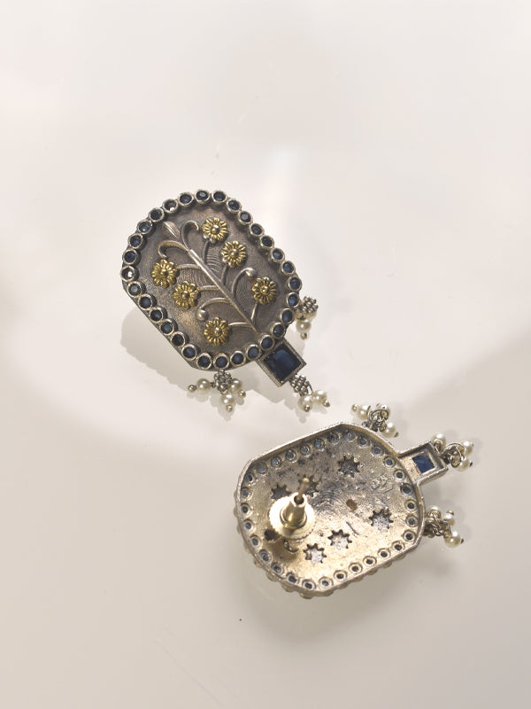 Metal Necklace with  Blue stones | Hevy Metal Necklace Set