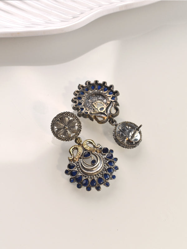 Metal Necklace set with Blue Stone | Metal Necklace set