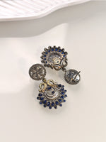 Load image into Gallery viewer, Metal Necklace set with Blue Stone | Metal Necklace set
