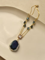 Load image into Gallery viewer, Midnight Blue Geode Crystal Pendant Necklace 
