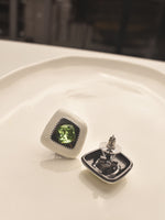 Load image into Gallery viewer, Minimalist Green Studs
