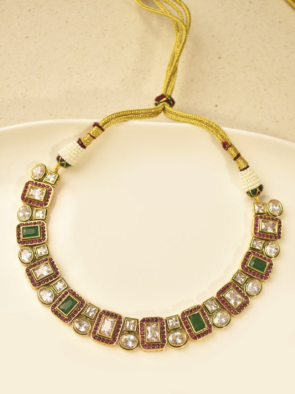 Multi gemstone statement necklace 