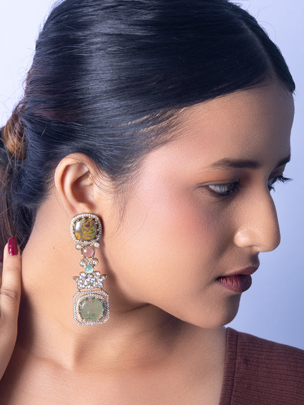 multi-stone drop earrings